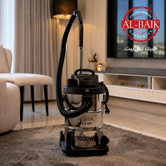 AL-BAIK 1500W Wet & Dry Drum Vacuum Cleaner – 21L Capacity